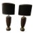 Vintage Mid-Century Modern Lawrin Red Volcanic & Chrome Table Lamps - Pair For Sale