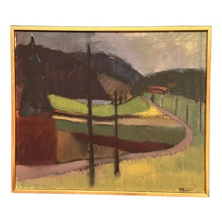 Anna‑Stina Lorentze Nilstoft, Landscape, 1950s, Oil on Canvas For Sale