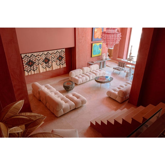 Wood White Boucle Fabric Camaleonda Modular Sofa Set by Mario Bellini for B&b Italia, 1972, Set of 9 For Sale - Image 7 of 8