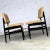 Hibriten Hibriten Blackened Wood and Faux Leather Mid-Century Modern Chairs - a Pair For Sale - Image 4 of 13