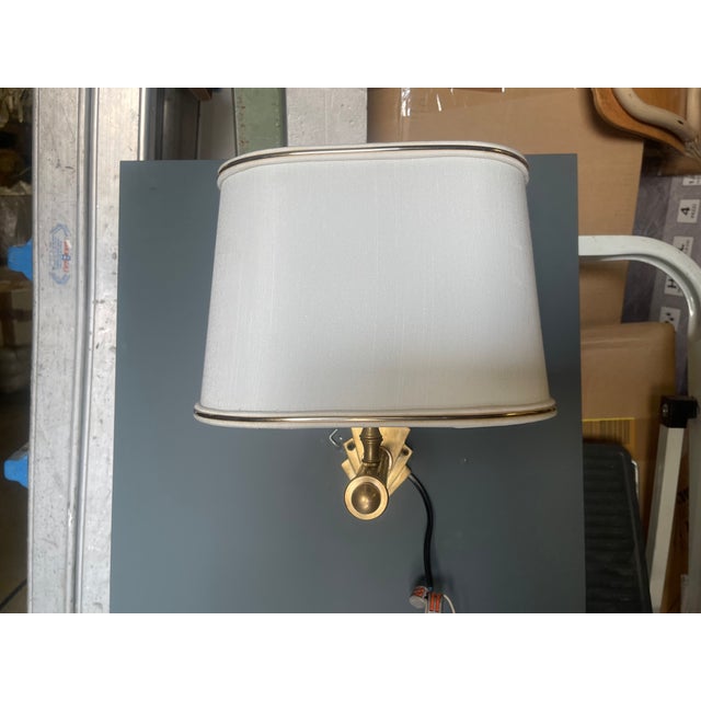 1980s Brass Wall Sconces with Satin Shades, 1980s, Set of 12 For Sale - Image 5 of 11