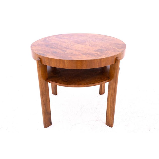 Wood Art Deco Round Table, Czech Republic, 1930s For Sale - Image 7 of 11