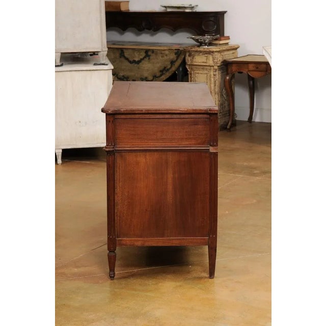 19th Century French Louis XVI Style Cherry Three-Drawer Commode with Fluting For Sale - Image 11 of 13