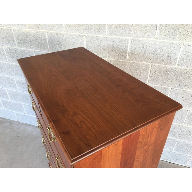 Early 21st Century Stickley Cherry 6 Drawer Chippendale Style Bracket Foot High Chest of Drawers For Sale - Image 5 of 8