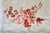 Traditional Belgian Linen Hand Printed Red Florals 2 Panels - (48" W X 80" L Per Panel) For Sale - Image 3 of 4