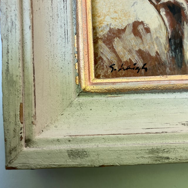 Contemporary Contemporary Original Stephen Heigh Small “Fox Study 2” Portrait Painting Vintage Frame For Sale - Image 3 of 4