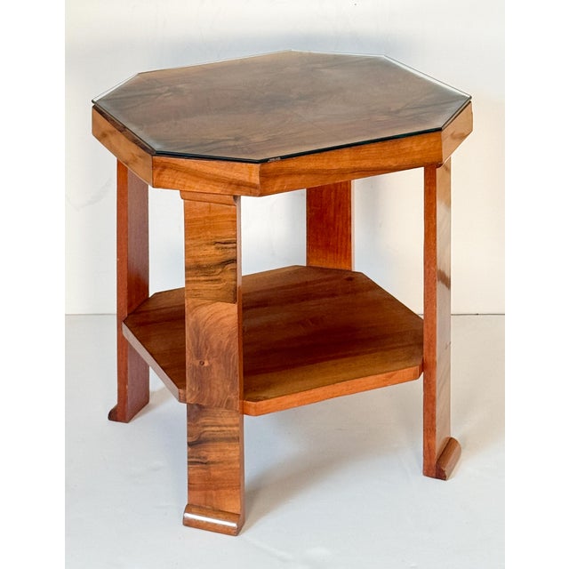 Art Deco Art Deco Octagonal Side Table With Burr Walnut Veneer From England For Sale - Image 3 of 7