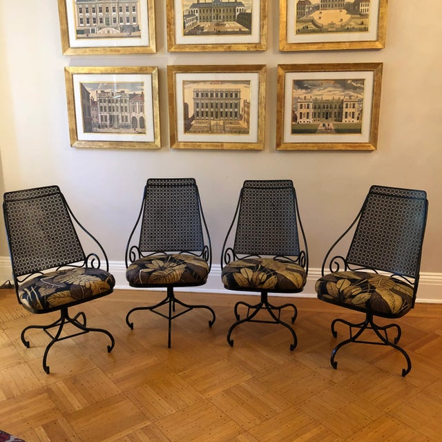 Mid-Century Wrought Iron Swivel Chairs - Set of 4 For Sale - Image 13 of 13