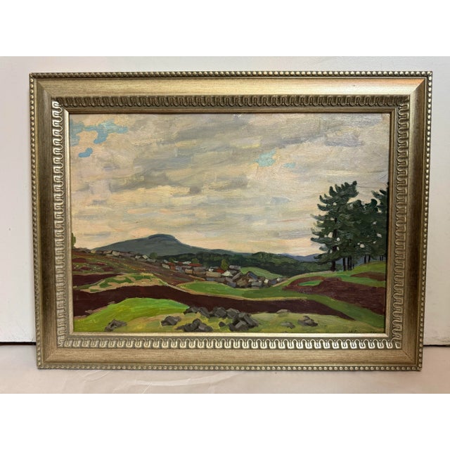 Mid-Century Modern Surin, Nikolay, "Ural Village," Russian Painting, 1968 For Sale - Image 3 of 9