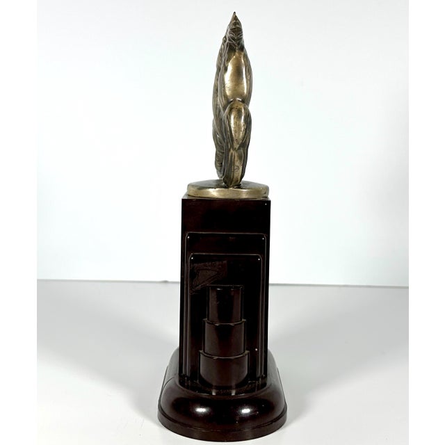 Early 20th Century Early 20th Century Fighting Roosters Automobile Radiator Mascot Hood Ornament on Bakelite Trophy Base For Sale - Image 5 of 10