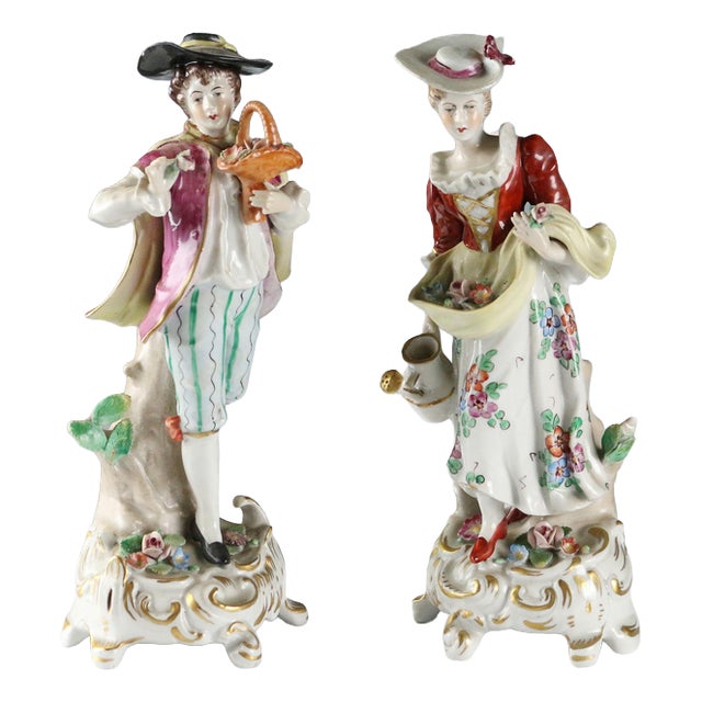 German Porcelain Figurines from Rudolstadt, Set of 2 For Sale