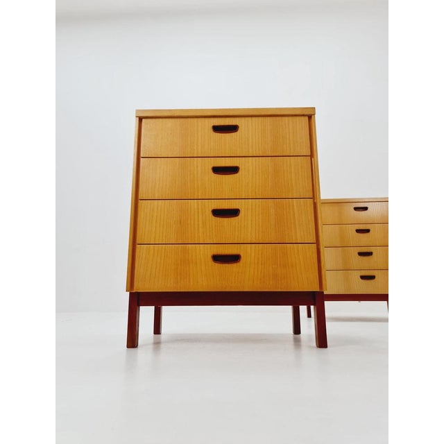 Mid-Century German Ash and Teak Nightstands by Wk Möbel, 1960s For Sale - Image 10 of 11