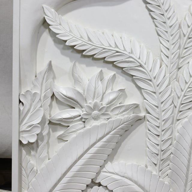 Late 20th Century Pair of Modern White Relief Wall Panels With Bird and Grape Motifs For Sale - Image 5 of 16