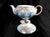 1970s Shofu Japan Footed Blue Teapot With Grapes and Raised Gold Trim For Sale - Image 4 of 7