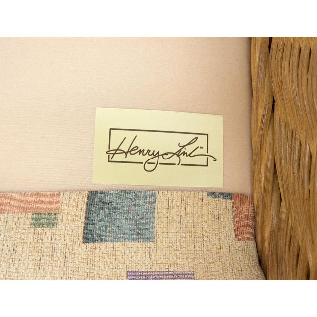 Brown Pair Decorative c1970s Oversize Rttan Bamboo Wicker Club Lounge Chairs Mint! For Sale - Image 8 of 18