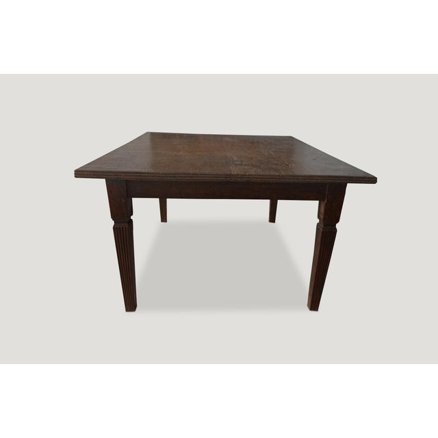 Andrianna Shamaris Vintage Raffles Teak Wood Dining Table For Sale - Image 4 of 6