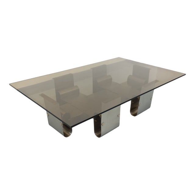 Large Rectangular Coffee Table by François Monnet, 1970s For Sale