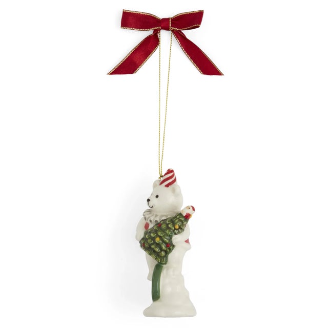 English Spode Christmas Tree Carnival Bear Ornament For Sale - Image 3 of 5