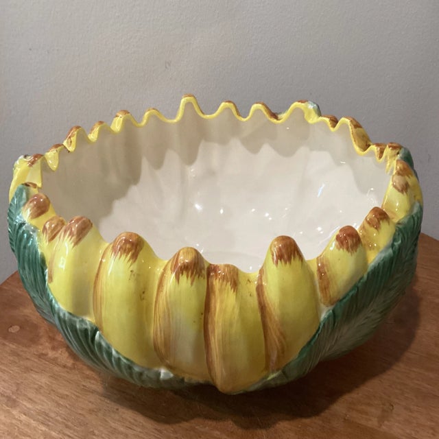 Mid 20th Century Ceramic Centerpiece Serving Banana Bowl Hand-Crafted Japan For Sale - Image 10 of 11