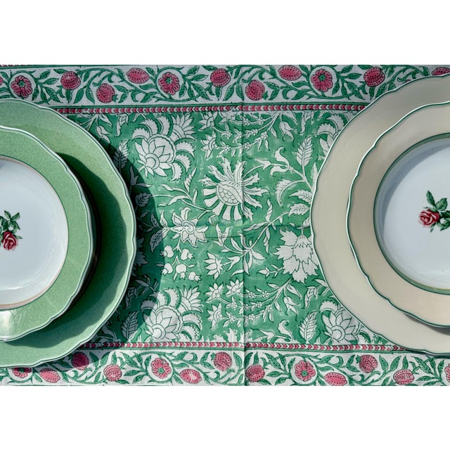 1940s Wedgwood English Cottage Cream & Mist Dinner & Side Plates - Set of Six For Sale - Image 10 of 13