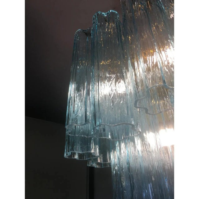 Chandelier Murano Glass Tronchi Like Venini Style in Pink Color Metal frame gold 24 Diameter 50 cm = 19,7” Height 40 cm =...