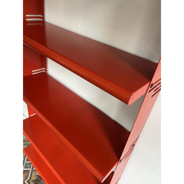 Metal Vintage Italian Red Wall Unit, 1970s For Sale - Image 7 of 14