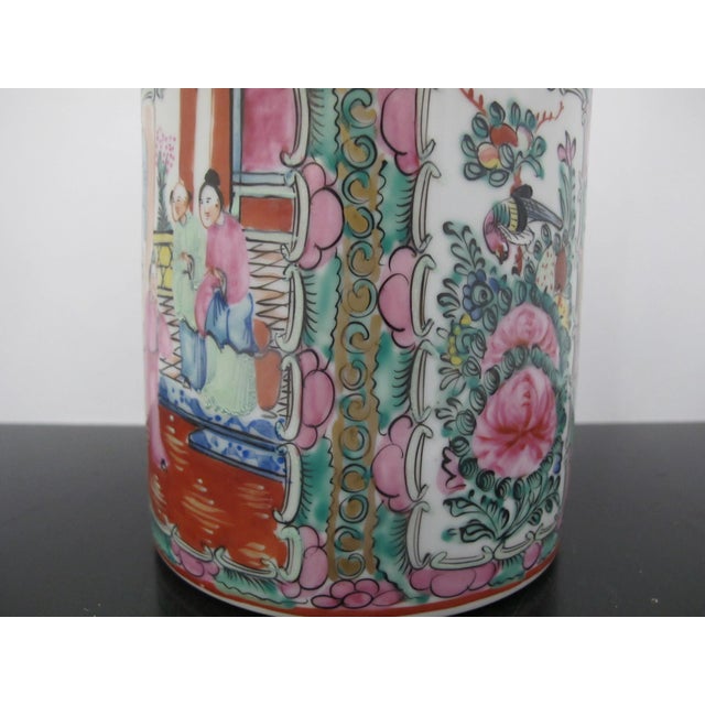 Chinese Famille Rose Medallion Bird Butterfly & Figural Porcelain Teapot For Sale - Image 11 of 17