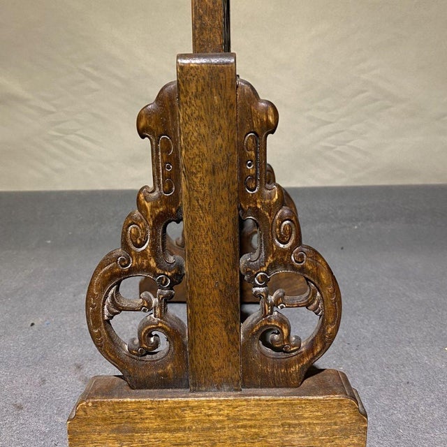 1990s Wood Carved Table Screen / Scholar's Stand With Pavilion Landscape Motif For Sale - Image 10 of 10