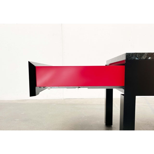Vintage German Table with Drawer and Granite Tabletop from Interlübke, 1980s For Sale - Image 5 of 18