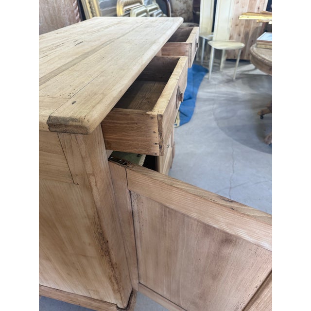 19th Century French Louis Philippe Solid Walnut Bleached Sideboard / Buffet. For Sale - Image 12 of 12