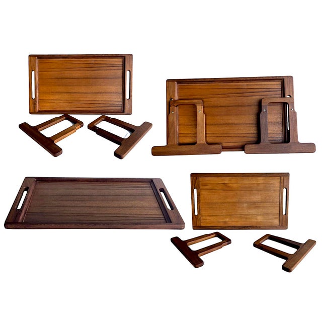 Mid-Century Modern Vintage Dansk Teak Wood Breakfast/Laptop Tray For Sale - Image 3 of 12