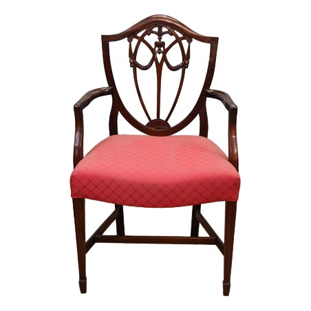 Victorian Hepplewhite Revival Mahogany Armchair, 1870 For Sale
