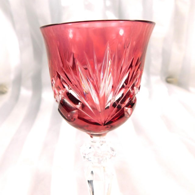 1960s Pink Nachtmann Nierstein Cut to Clear Decanter With Glasses For Sale - Image 10 of 10