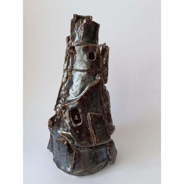 Ceramic Modernist Sculpture Vase For Sale - Image 7 of 10