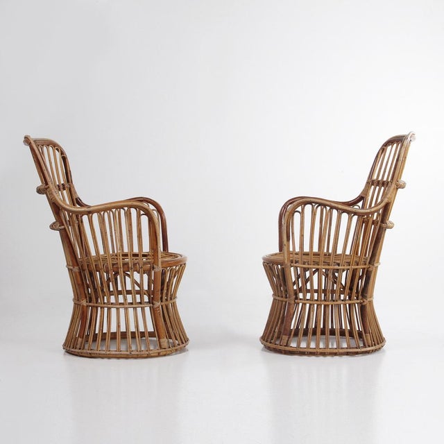 1960s Vintage Rattan Armchairs, 1960s, Set of 2 For Sale - Image 5 of 14