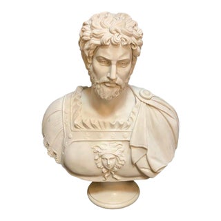 Italian Carrara Marble Bust of Marcus Aurelius, Late 19th Century For Sale