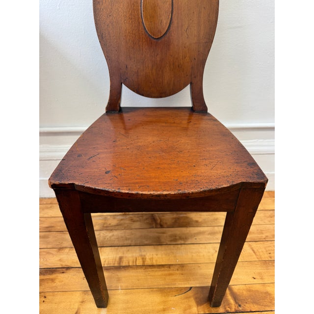 Wood Set of Four George III Mahogany Hall Chairs, Circa 1780 For Sale - Image 7 of 9