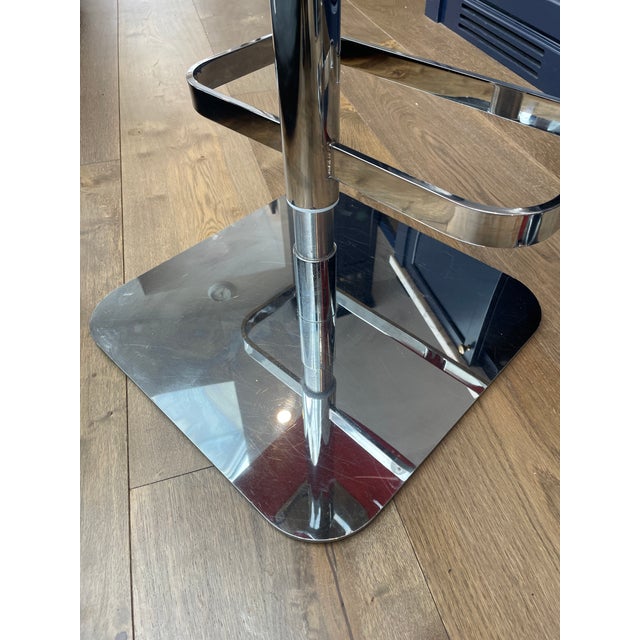 2010s Genuine Poltrona Frau Alo Leather Bar Stool, Counter Height, Orange Leather, Contemporary For Sale - Image 5 of 8