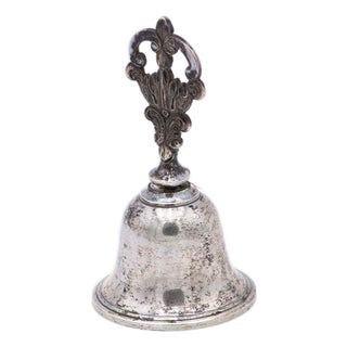 Silver Bell with Relief and Cut Handle For Sale