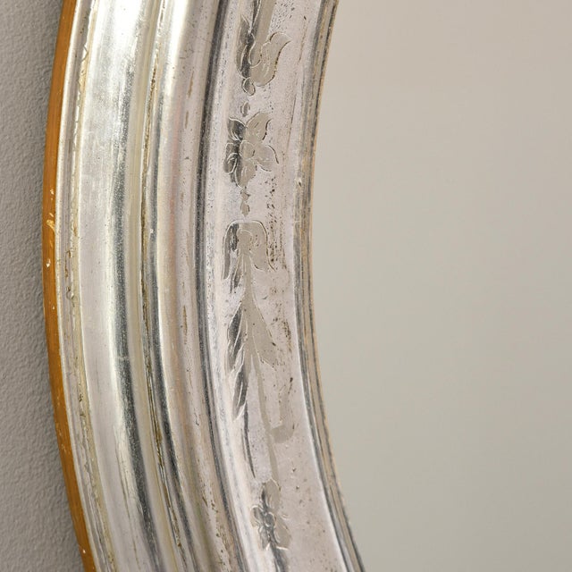 Large Round Louis Philippe Silverleaf Mirror For Sale - Image 4 of 10