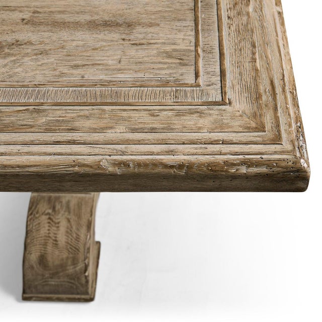 2020s Rustic Farmhouse Trestle Dining Table For Sale - Image 5 of 9