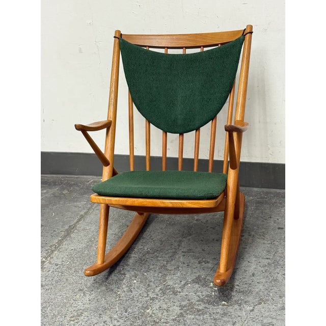 Dark Green Frank Reenskaug for Bramin Mobler Rocking Chair, Circa 1960s For Sale - Image 8 of 12