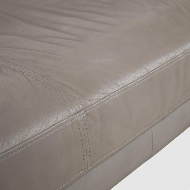 Modern Grey Leather Corner Sofa with Chrome Feet from Gutmann Factory For Sale - Image 3 of 12