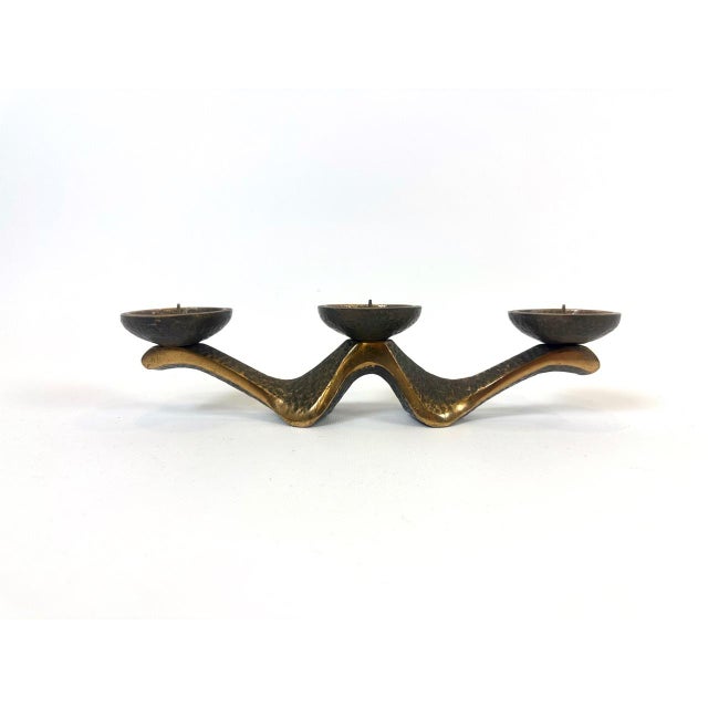 Brutalist Bronze Candleholder, 1970s For Sale - Image 4 of 12