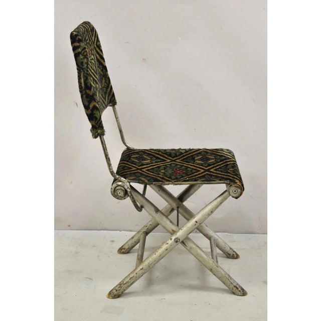 Black Antique 19th Century Civil War Period Folding Officers Camp Chair Campaign Chair For Sale - Image 8 of 12