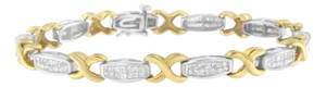 Two-Tone 14K Yellow & White Gold 2.0 Cttw Princess-Cut Diamond Tapered and X-Link Tennis Bracelet (G-H Color, SI1-SI2 Clarity) - 7-Â¼â€