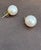 Metal 13 MM White South Sea Pearl Stud Earrings 14 Karat Yellow Gold For Sale - Image 7 of 8
