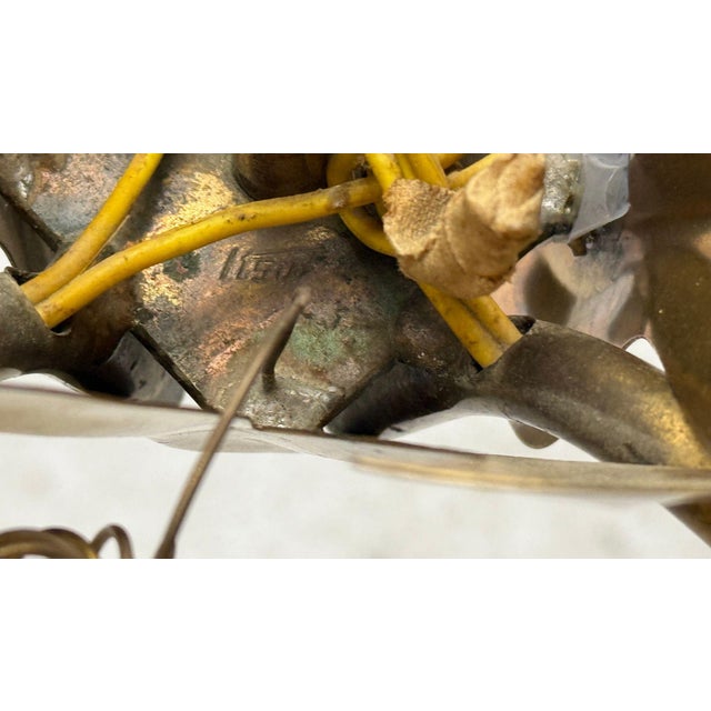 1950s Itsu Oy, Finnish Modern, Chandelier, Brass, Opal Glass For Sale - Image 13 of 13