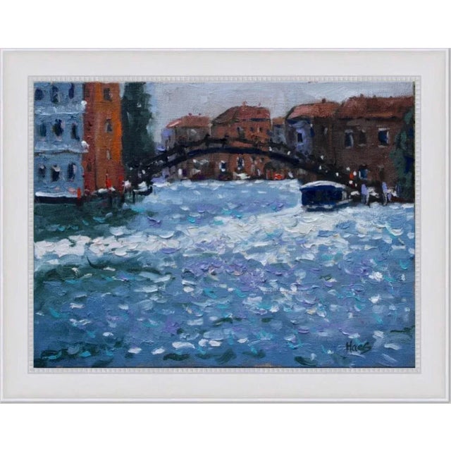 Textile Venice Reflections Impressionist Oil Painting For Sale - Image 7 of 7
