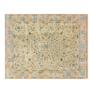Antique Persian Tabriz Botanic Handwoven Wool Rug